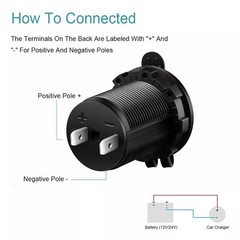 12V Cigarette Lighter Socket Power Outlet Receptacle Plug or Car Marine ATV 2PCS
