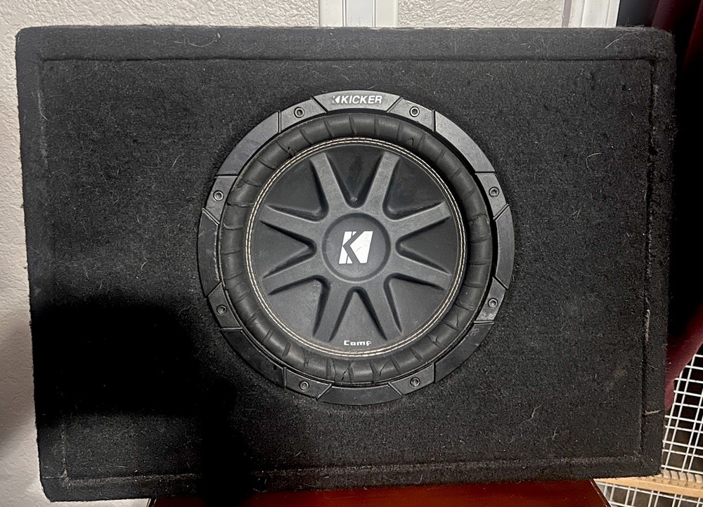 KICKER Comp 10in Enclosed Passive Subwoofer 150W RMS Single Voice Coil 43TC104