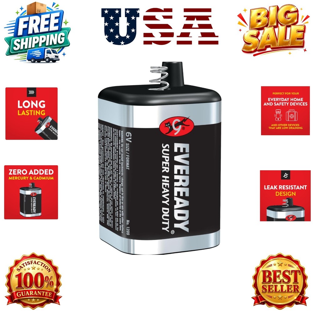 Super Heavy Duty 1209 6 Volt Spring Lantern Battery