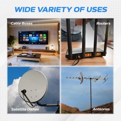 RG6 Coaxial Cable Dual Shielded Extension Coax Digital Satellite TV Antenna Wire