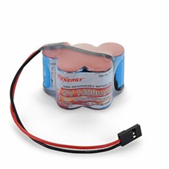 Tenergy NiMH 6V 1600mAh Flat and Hump Receiver Battery Pack With Hitec Connector