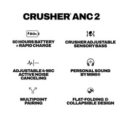 Skullcandy Crusher ANC 2 Bluetooth Wireless Headphones – Black (S6CAW-R740) A7