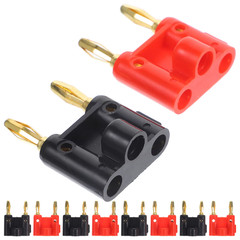 10 Pcs 4mm Gold Plated Dual Banana Plugs Screw Type Speaker Wire Cable Connector