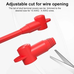 10 Pack Silicone Battery Terminal Covers for 10-4AWG Wire, Insulated Battery