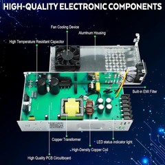DC 12V 50A 600W Switching Power Supply, 110V/220V AC to DC Converter, Universal