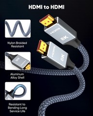 6.6ft 10k 8k Hdmi? Cable 2.1 4k@120hz Hdmi Cord For Tv Ps5 Ps4 Xbox Series X Mon