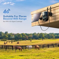 Xega Wireless 4G LTE Cellular Security Camera Solar with SIM Card & 2 Way Talk