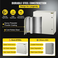 VEVOR NEMA Steel Enclosure, 24 x 24 x 12” 4X 24 x 24 x 12, Grey