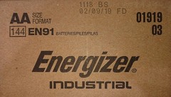 EN91 Industrial Alkaline Batteries, AA (Box of 144 Batteries)