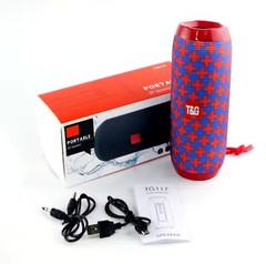 T&G TG117 Bluetooth Wireless Waterproof Portable USB/TF/FM Radio Speaker Red/Blu