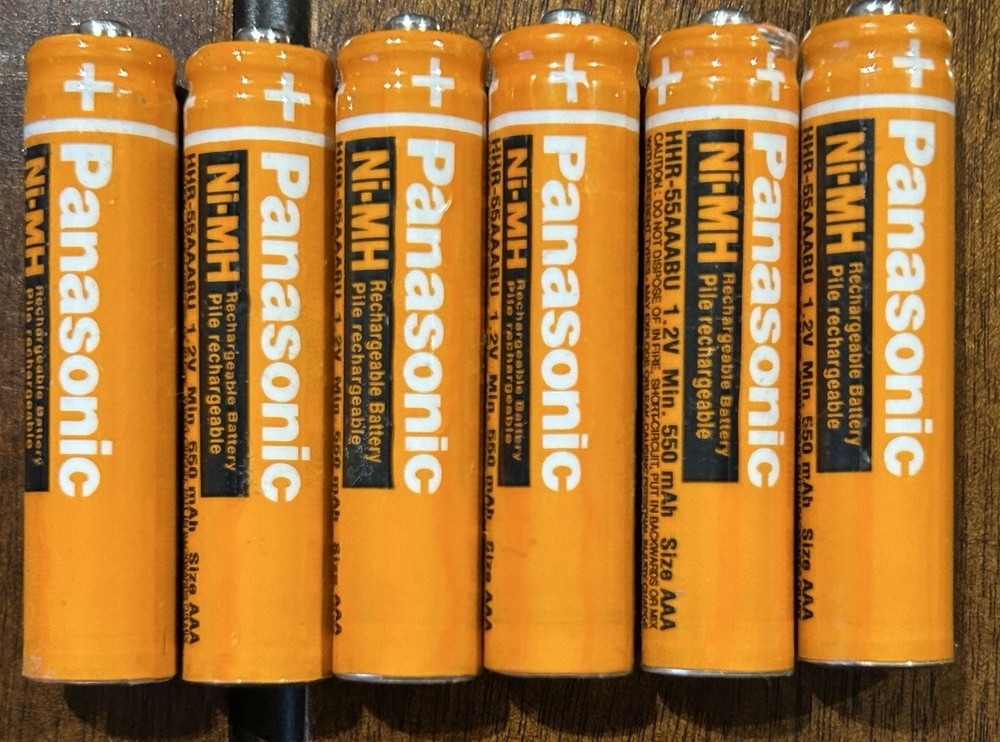 Panasonic AAA Rechargeable Batteries HHR-55AAABU NI-MH 6 PACK NEW!