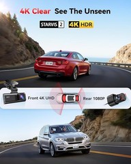 REDTIGER Dash Cam 4K Front and Rear Dash Camera for Cars Free 32GB SD Card