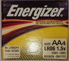 EN91 Industrial Alkaline Batteries, AA (Box of 144 Batteries)