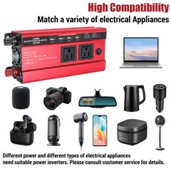 5000W Pure Sine Wave Inverter 12V DC to 110V AC Power Inverter Solar Converter