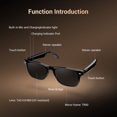 Blackview AI Smart Glasses 4K HD Video Record 8MP Camera, Real-Time Translation