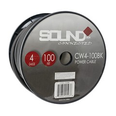 SoundBox CW4-100BK, 4 Gauge 100′ CCA Amplifier Power / Ground Amp Wire Spool