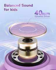 BTH26 Active Noise Cancelling Headphones for Kids, 60H Play Time, Safe Volume 80