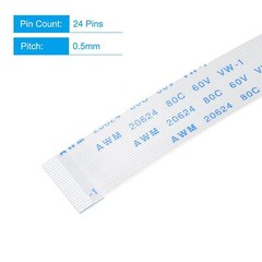 5Pcs FFC FPC Flat Flexible Cable 24 Pin 0.5mm 300mm for LCD Laptop