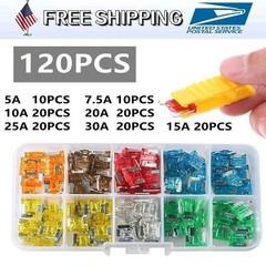120 PCS Low Profile Mini Car Fuse Auto Car Motorcycle SUV Fuses Kit APM ATM USA
