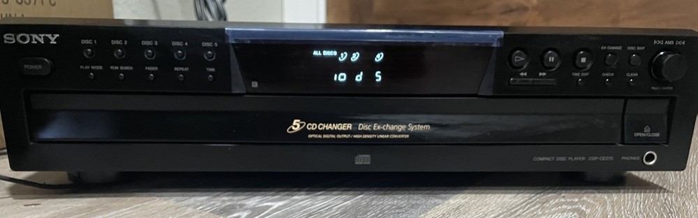 Sony CDP-CE375 5 Disc Changer CD Player Tested Working Condition No Remote