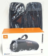 JBL CHARGE 6 Waterproof Portable Speaker Bundle w/ gSport Carbon Fiber Case BLK