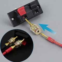 4pcs Pin to Banana Female Speaker Cable Adapter HIFI Audio Gold Plated Connector