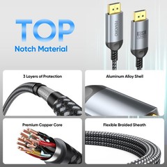 DisplayPort Cable 2.1 3FT, Display Port Cables 16K@60Hz 8K@120Hz 4K@240Hz, DP to