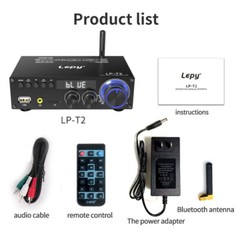 Lepy LP-T2 300W Mini HiFi BASS 2.0 Car Home LED Audio Amplifier Mobile PC Player
