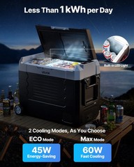 VEVOR Car Refrigerator 48 QT Compressor Electric Cooler with Wheels & Dual Zone