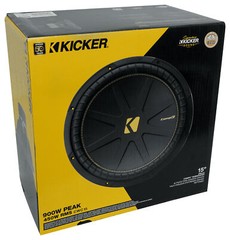 (2) Kicker 50CWCD154 CompC 15″ DVC Car Subwoofers+Mono Amplifier+Amp Kit CWCD154
