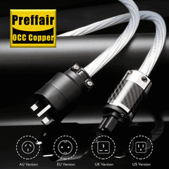 Preffair High Fidelity OCC Copper Conductor Silver Plating Power Cable DIY Plug