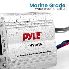 Pyle 2 Channel 300W RMS Waterproof iPod/MP3 Marine Power Amplifier – White