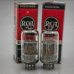 MATCHED PAIR RCA JRC6189WA/12AU7A/BLACK PLATES DUAL SUPPORT RODS/MAXI TESTED