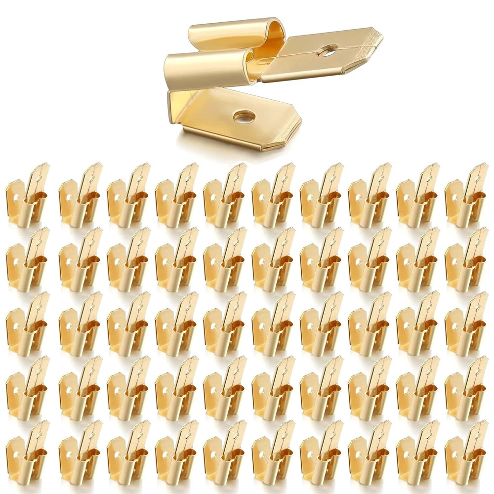 50PCS/Set Dual Male Single Female Brass Piggyback Spade Connectors Accessories