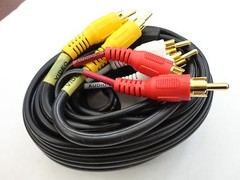 5pcs. 18ft. 3 RCA Male Audio/Video Stereo Dubbing Composite Cable-Gold 18′ Foot