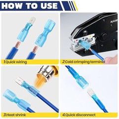 50~500PCS Female Heat Shrink Spade Wire Connectors Insulated Crimp Terminal Kit