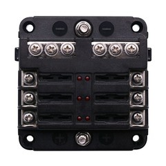 Car Power Distribution 12-24V Blade Fuse Holder Box Block Panel Board 6 WAY