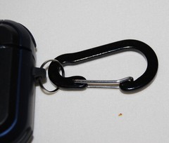 New Navy Blue & Black Hard Plastic AirPods Protective Case with Carabiner Clip