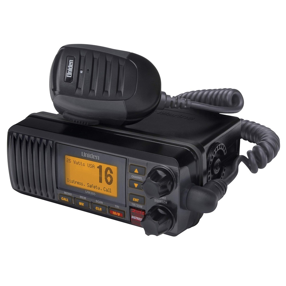 “25W Fixed Mount Marine VHF Radio with NOAA Weather Alert and Waterproof Design”