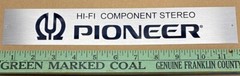 Pioneer Hi-Fi Component Stereo Sign – Custom Silver Aluminum
