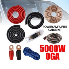 5000W 0 Ga Amp Kit Complete Amplifier Install Wiring Subwoofer Cables Rating Set