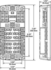 Blue Sea Systems 5032 ST Blade Fuse Block Dual 12 with Ground and Cover