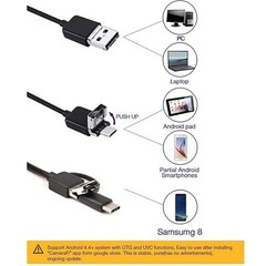 6LED USB Snake Endoscope Borescope HD Inspection Camera For Android Type C Lot