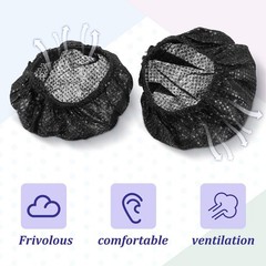 300 Disposable Headphone Covers – Non-Woven Sanitary Earphone Pads, Black, 6.5cm