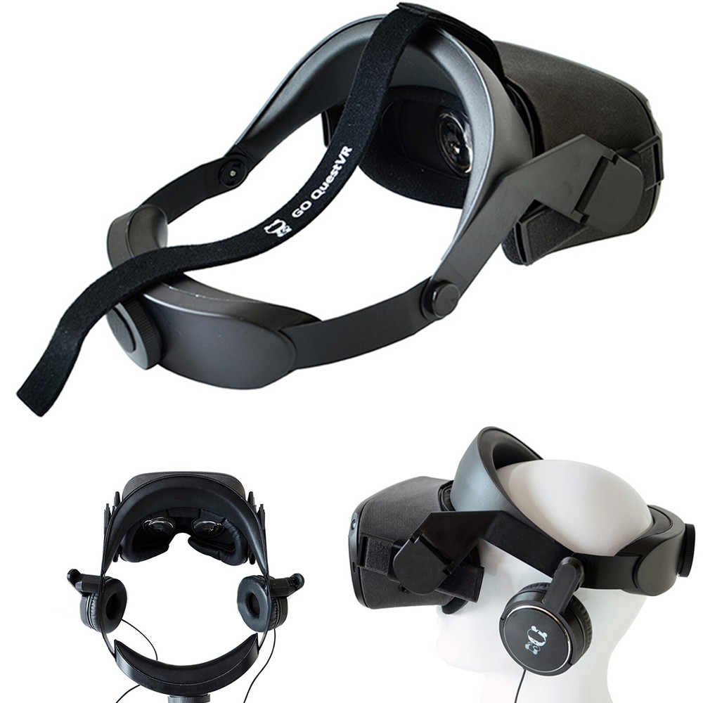 Adjustable Headband Head Strap with Headphone for /// Quest VR headset parts