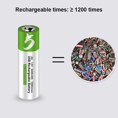 4Pcs 1.5V 2600mWh AA / AAA Battery Type-C USB Rechargeable Lithium ion Batteries