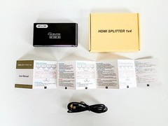 HDMI Splitter, 4K HDMI Splitters 1 in 4 Out for Dual Monitors Supports 3D
