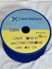 New – Cable Matters 100ft 16AWG 2C 2Conductor Audio Speaker In Wall Cable