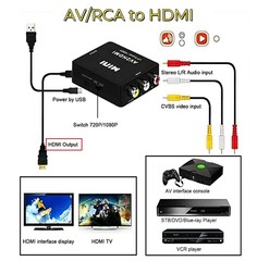 Xiaomi RCA AV to HDMI Converter, HDMI to RCA Composite Audio Video CVBS Adapter