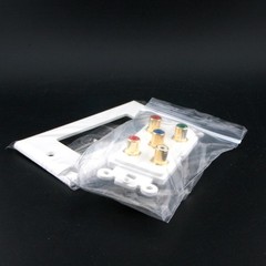 Monoprice 3731 5 RCA Coupler Type Component Wall Plate RGB + Audio 2-pack WHITE